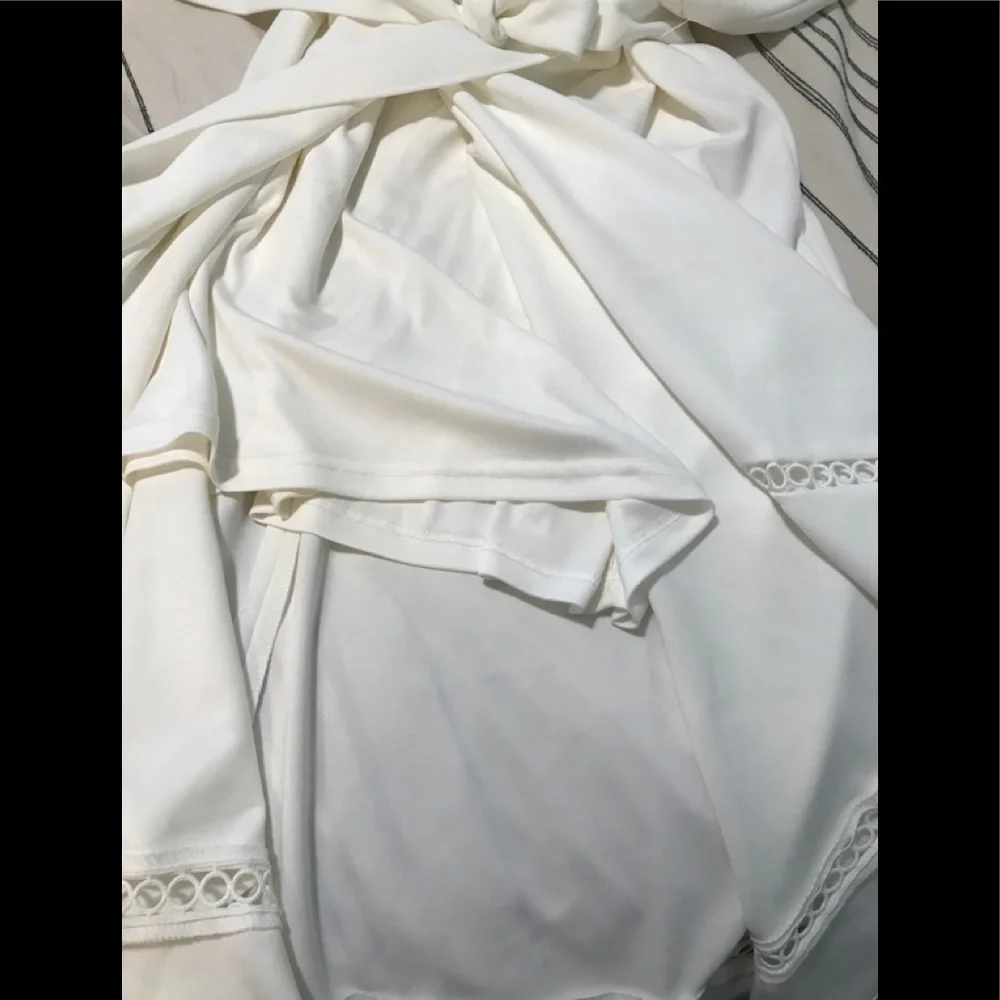 DKNY Illusion-Inset Midi White Dress 16 - Picture 15 of 16